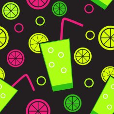 Citrus Cocktail Seamless Pattern Background Vector Illustration N2
