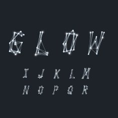 Abstract Alphabet made of transparent white lines N2