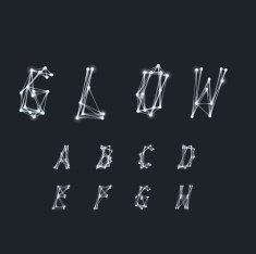 Abstract Alphabet made of transparent white lines N3