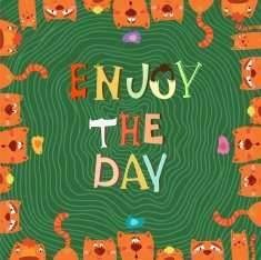 Inspirational and motivational quotes background with cute carto