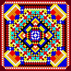 mosaic background of geometric ornament with colored squares