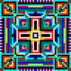 seamless mosaic of geometric ornament with colored squares