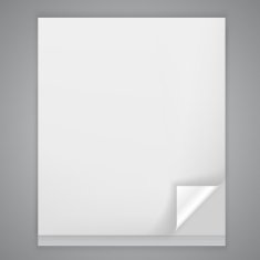 Sheet of paper with a bent corner
