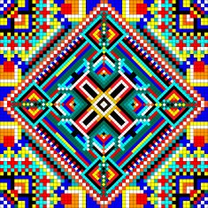 seamless mosaic of geometric ornament with squares and diamonds