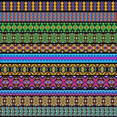 set of ornamental strips colored geometric ornament N3