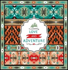 Seamless bright pattern with geometric elements in navajo style N6