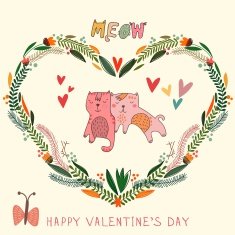 Happy Valentine's Day card in bright colors Awesome floral roma