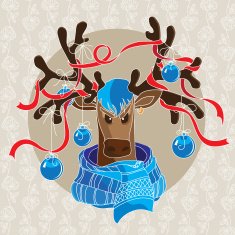 Deer in scarf N2