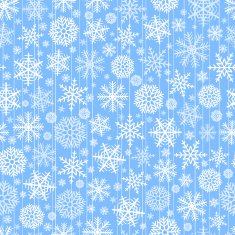 Blue seamless christmas background of flakes