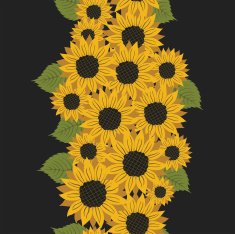 vector pattern with flowers sunflower N5