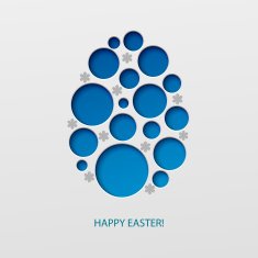 Happy Easter decorated paper egg Vector illustration