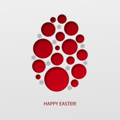 Happy Easter decorated paper egg Vector illustration N2