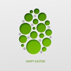 Happy Easter decorated paper egg Vector illustration N3