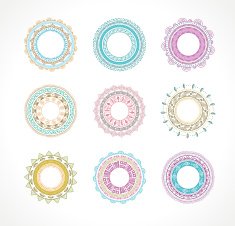 Tribal Bohemian Mandala background with round ornaments patterns and elements N2