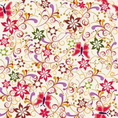 Seamless pattern Butterfly and Flower
