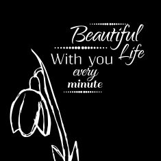 Abstract background with flowers in black and white style N4