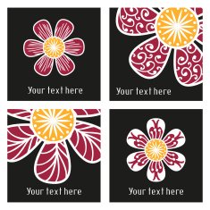 Posters with floral elements in tattoo style