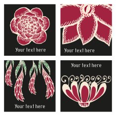 Posters with floral elements in tattoo style for event
