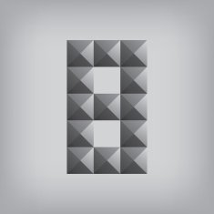 number eight alphabet geometric icon and sign triangle modern