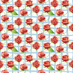 Vector seamless pattern with red roses N4
