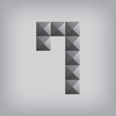 number seven alphabet geometric icon and sign triangle modern