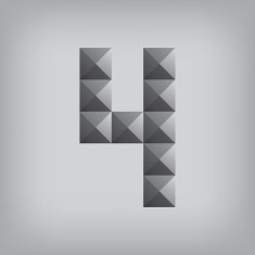 number 4 four alphabet geometric icon and sign triangle modern