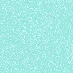 Seamless vector pattern - white swirls on turquoise background