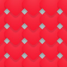 Red squares with rounded corners and shadow on gray background