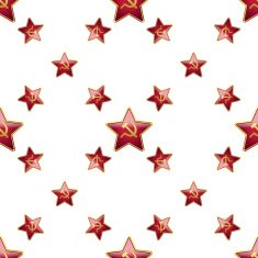 Universal Vector Badge Soviet Union Stars Seamless Patterns Tiling N6