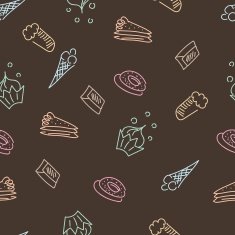 Brown pattern with sweets N2