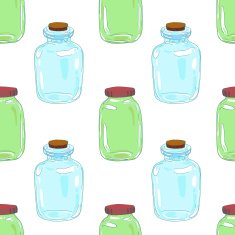 Hand drawn jars pattern N2