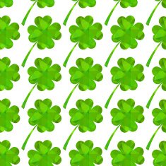 Green clover leaf seamless in low poly style