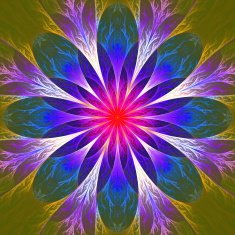 Beautiful fractal flower in pink blue and brown
