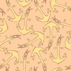 Sketch anchor with rope in vintage style