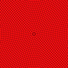 Circular halftone of red dots on a background
