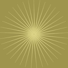 Circular halftone dots of beige on background