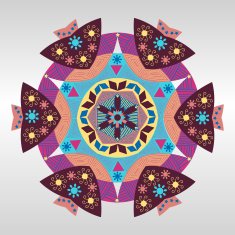 round ornament pattern vintage decorative elements