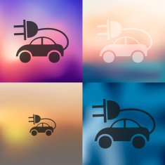 eco car icon on blurred background N2