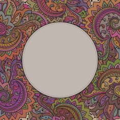 Vector frame of the indian floral ornament with vintage colors