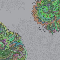 Vector frame of the indian floral ornament N2