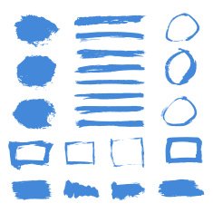 Grunge Paint Watercolor Ink Texture Elements Set Banners Frame