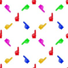 Universal vector seamless patterns tiling Sport theme with fun fingers N7