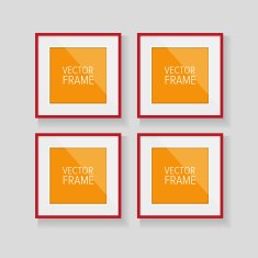 Realistic vector frame red N2