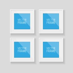 Realistic vector frame white and blue