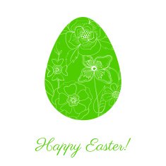 Green floral easter egg