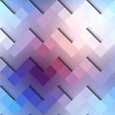 Chevron geometric pattern on blurred blue background