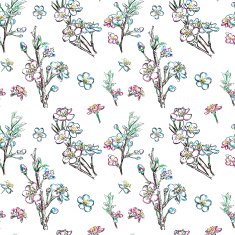 cherry flowers pattern seamless