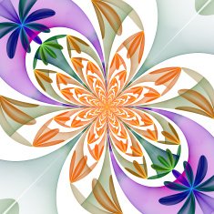 Fabulous diagonal pattern of the petals Blue and beige palette