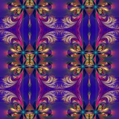 Beautiful symmetrical background from fractal tracery On dark-blue