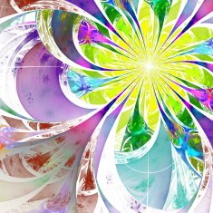 Flower background Blue purple and yellow palette Fractal design